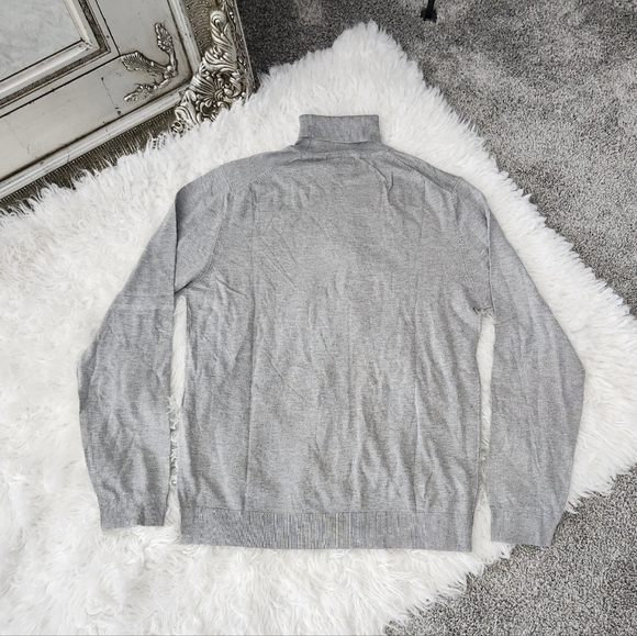 BoohooMan REGULAR RECYCLED ROLL NECK RIBBED SWEATER. Grey. Size Large. New. - Picture 2 of 7